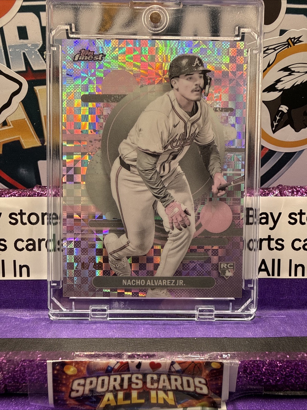 2025 TOPPS FINEST NACHO ALVAREZ JR #140 ROOKIE PEARL CHECKERBOARD REFRACTOR /40