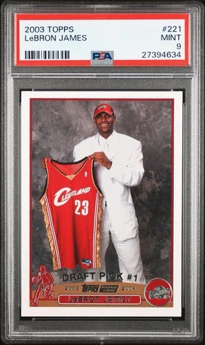 2003 Topps #221 LeBron James Cleveland Cavaliers RC Rookie PSA 9 MINT