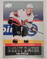 2021-22 Upper Deck Tim Stutzle Debut Dates #DD-7 Ottawa Senators