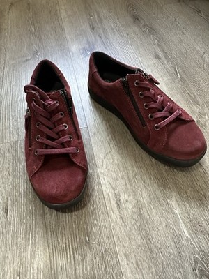 DB Easy b Womens Wide Fit Lace Up Easy Entry Shoes - Burgundy 9.5