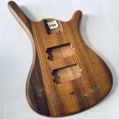 4 String Electric Bass Body Active Pickup Routing DIY Mahogany+Zebra Wood FC912