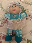 Vtg 1995 Cabbage Patch Kids Baby Doll that Rattles Soft Plush Doll Blue Eyes...