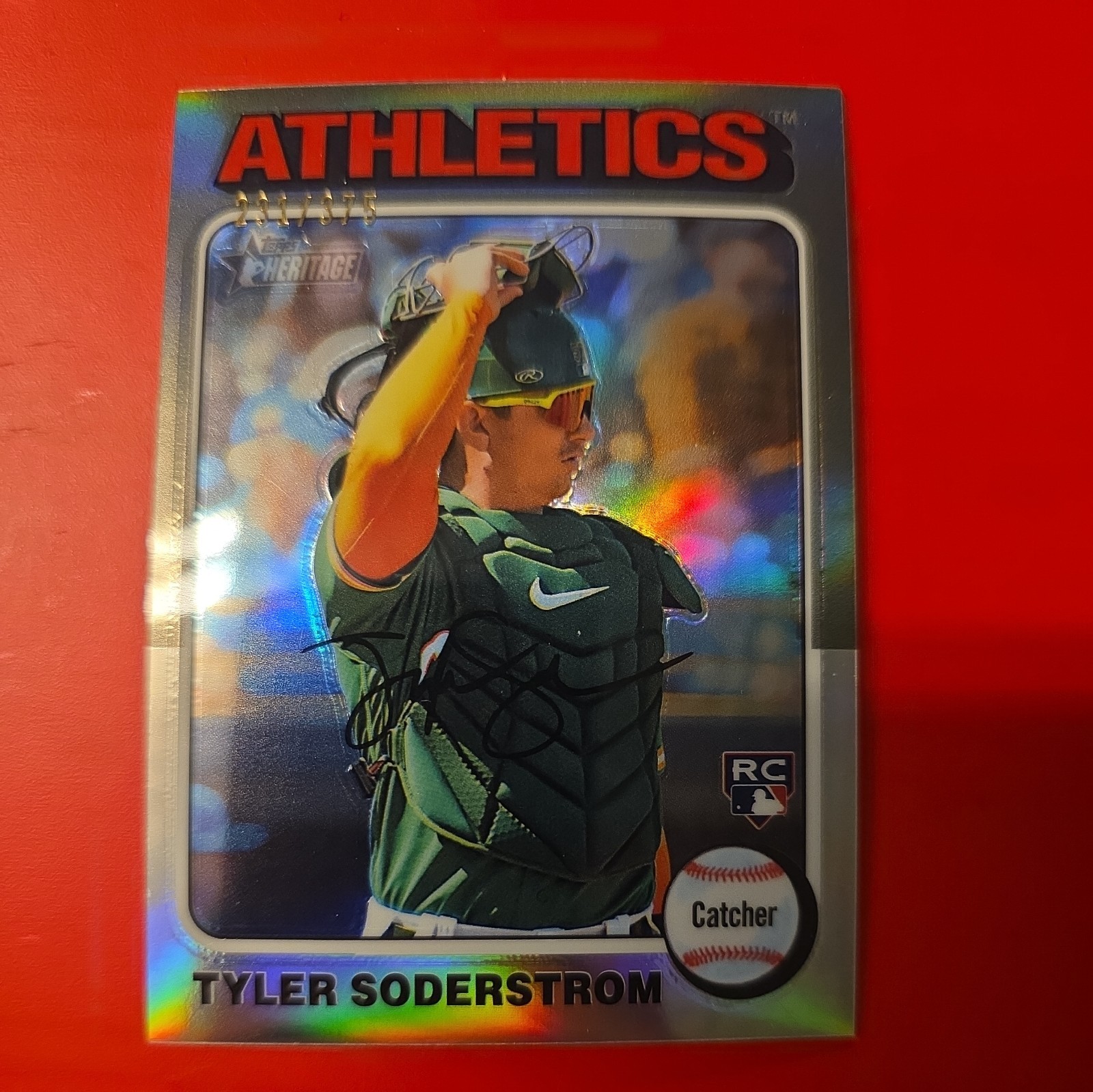 2024 Topps Heritage - Tyler Soderstrom #471 Chrome Silver Refractor /375 (RC)