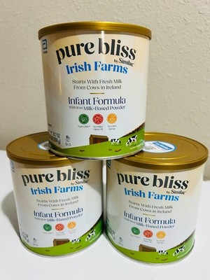 NEW 3 Cans Pure Bliss Irish Farms Infant Baby 24.7 oz EXP 01/27