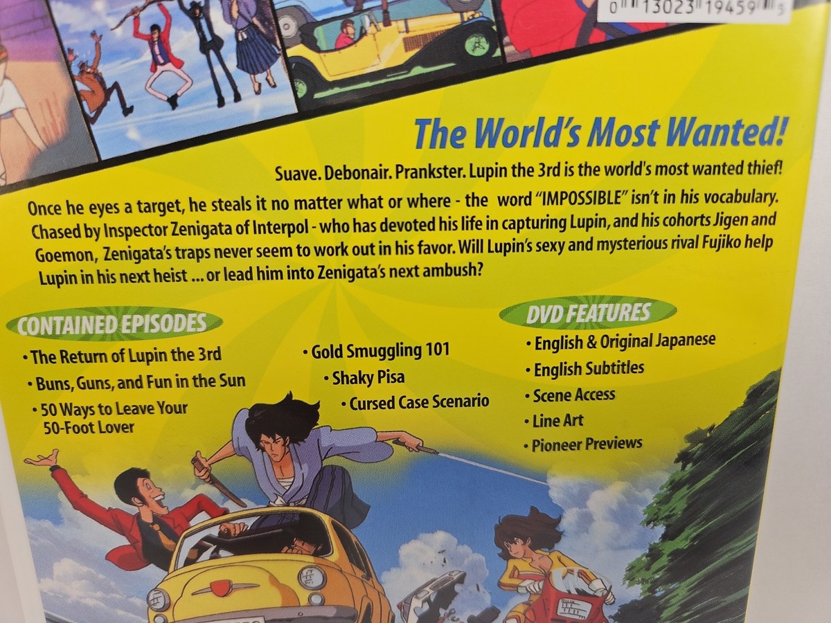 Lupin the 3rd: The Worlds Most Wanted (DVD, 2003, 6 Episodes
