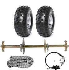 Go Kart 32" Inch Rear Axle Kit 8" Wheels Brake Sprocket Chain ATV Quad Golf Cart