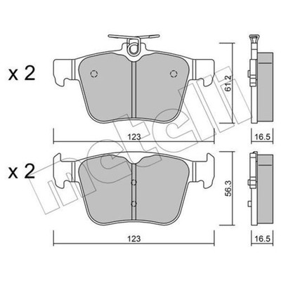 METELLI Bremsbeläge hinten für VW Passat Variant Golf VII Skoda Superb III