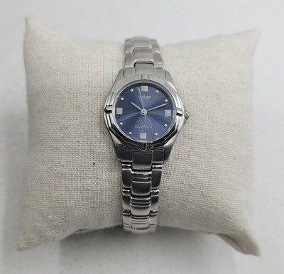 Citizen Eco-Drive 26mm Blue Sunray Dial Stainless Steel Ladies Watch EP8060-55L