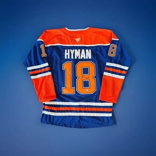 ZACH HYMAN Signed Autographed Edmonton Oilers Hockey Jersey BAS COA auto