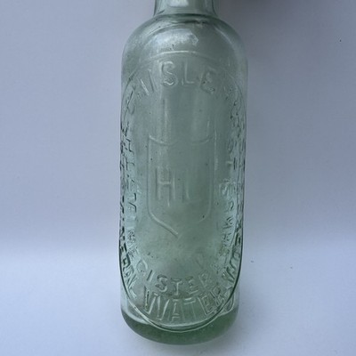 Victorian Aqua Glass Bottle The Chislehurst Mineral Water Works Original Stopfen