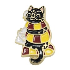 Black Cat Cute Enamel Lapel Pin Harry Potter Glasses Multicolored Backpack pin