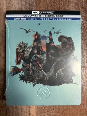 Jurassic World Trilogy w. Steelbook (4K UHD Blu-ray + Digital, Region Free) NEW