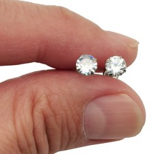 18K White Gold Filled Tarnish-Resistant 5mm Cubic Zirconia CZ Stud Post Earrings