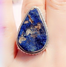 Azurite Druzy Sterling Silver Gemstone Ring SNUG 7