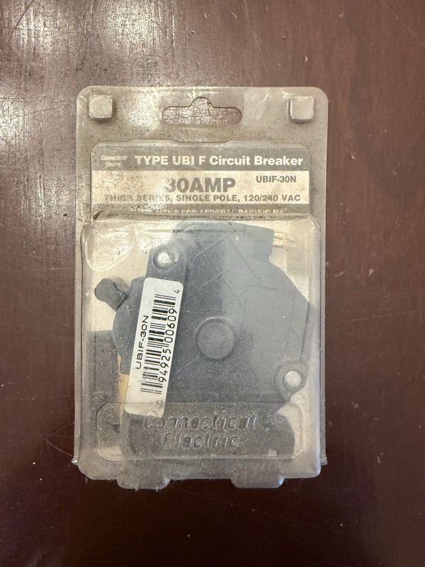 Connecticut Electric ICBQ130 30 amp single Pole circuit breaker 120/240 VAC NOS