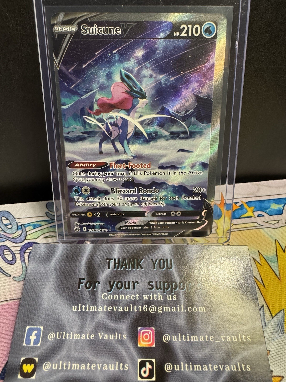 Suicune V GG38/GG70 Crown Zenith: Galarian Gallery Holo - NM