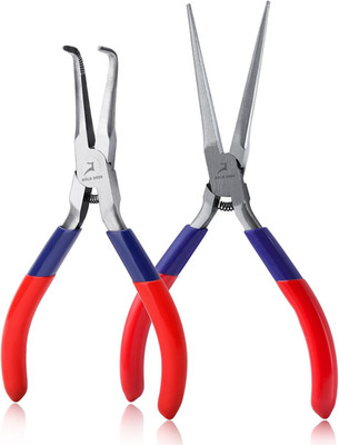 2PCS Mini Needle Nose Pliers Set Mini Long Nose Pliers and Bent Extra Long Needl