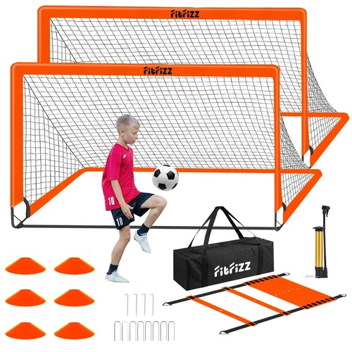 Soccer Goal, Soccer Goals for Backyard, 6x4ft Portable Pop Up Soccer Net Set,...