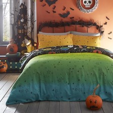 Image of Bedlam Scary Pumpkins Halloween Glow in the Dark Duvet Cover Set