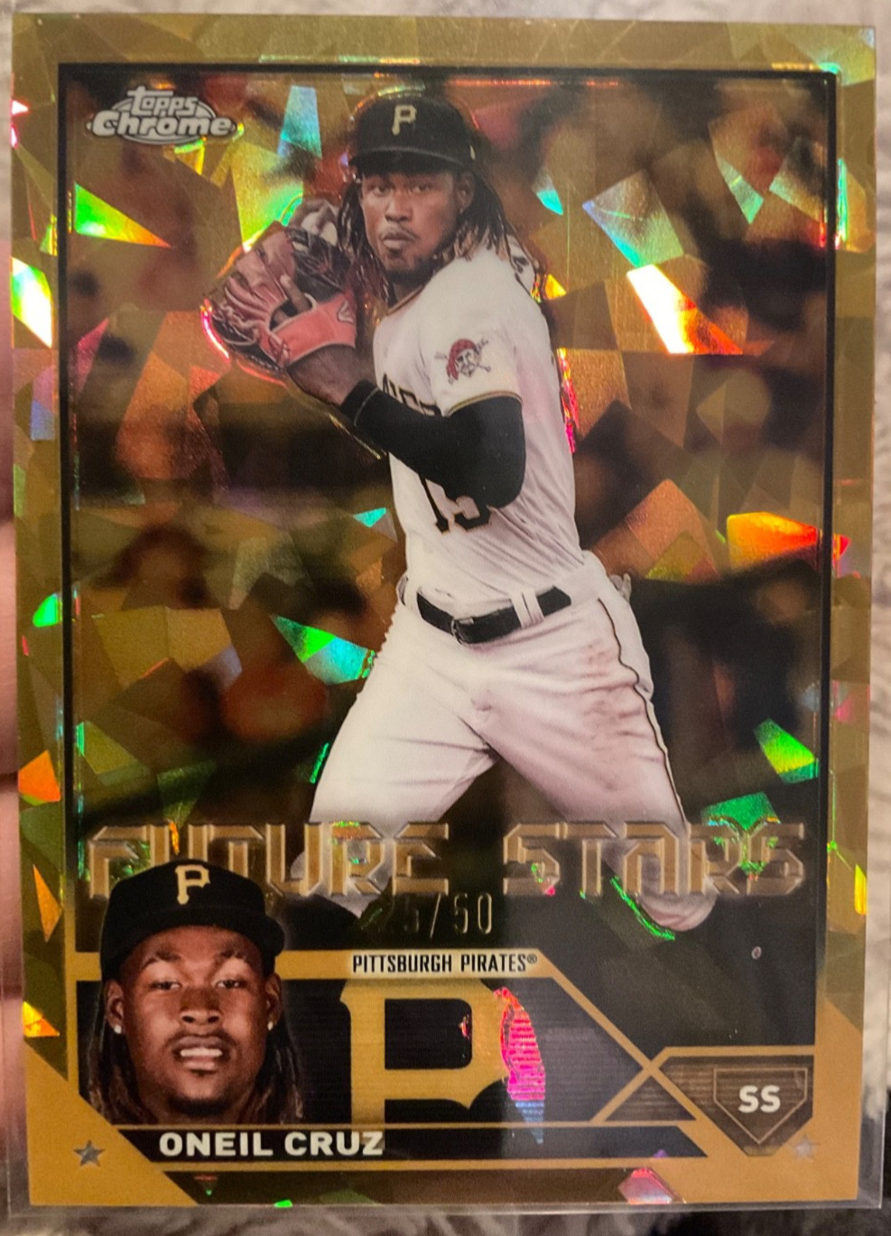 2023 TOPPS CHROME ONEIL CRUZ FUTURE STARS GOLD REFRACTOR #/50