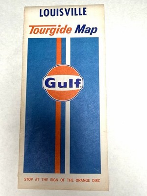 Vintage 1972 Louisville Kentucky Gulf Tourguide Street Map Rand McNally