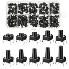 200 PCS 10 Value 6x6mm Tactile Push Button Switch 4 Pin Micro Momentary Kit