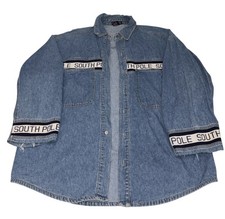 Vintage South Pole Denim Shirt Mens XL Y2K Hip Hop Baggy Streetwear 90s Shacket