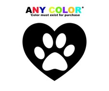 Paw Inside Heart Decal Pet Lover Vinyl Decal Dog Cat Paw Heart Car Window