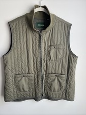 Orvis Classic Channel Quilted Green Full Zip Vest Size Large