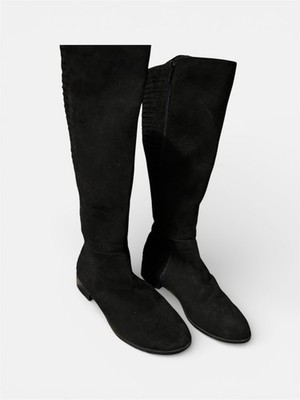 Kelly & Katie Boots Womens 8M Lanner Tall Riding Black Suede Side Zip Knee-High