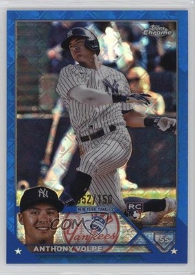 2023 Chrome Logofractor Edition Blue Refractor /150 Anthony Volpe Rookie RC 14sd