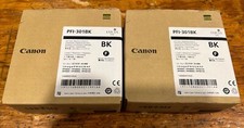 2 New Genuine Factory Sealed Canon PFI-301BK Black Inkjet Cartridges 2023