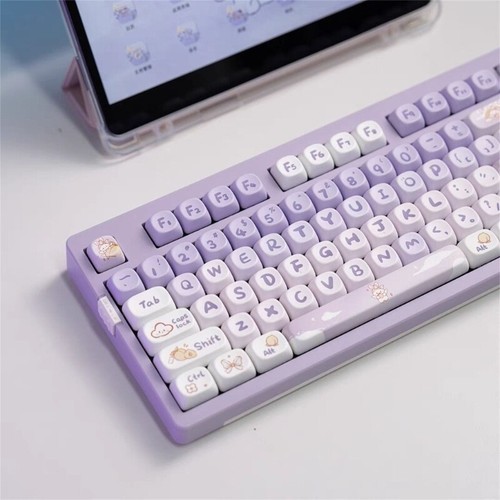 PBT Keycaps Cartoon Rabbit Theme MOA Height Keycap Set Complete 116Key - Afbeelding 5 van 8