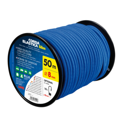Seil Spule Gummiseil Mehrzweck für Planen Planen LKW Boot 50mt 8mm blau