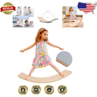 Versatile Natural Wood Balance Board - 27.5-Inch for Imaginative Play & Fitness