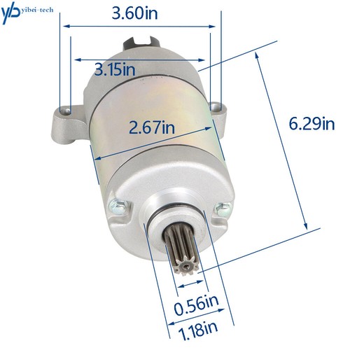 Starter for Yamaha Kodiak 700 YFM700 YFM 700 2016-2021 / 28P-81890-01-00 - Picture 4 of 8