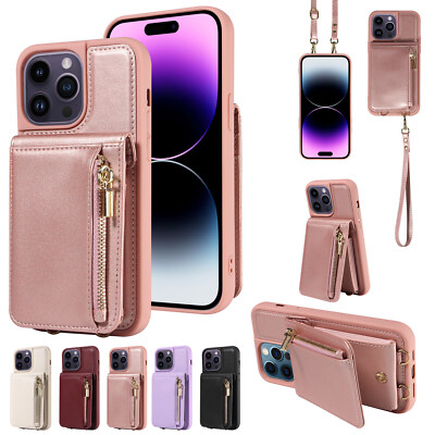 Wallet Case for iPhone 13 Pro Max 15 Plus 14 Pro Card Holder Leather Cover
