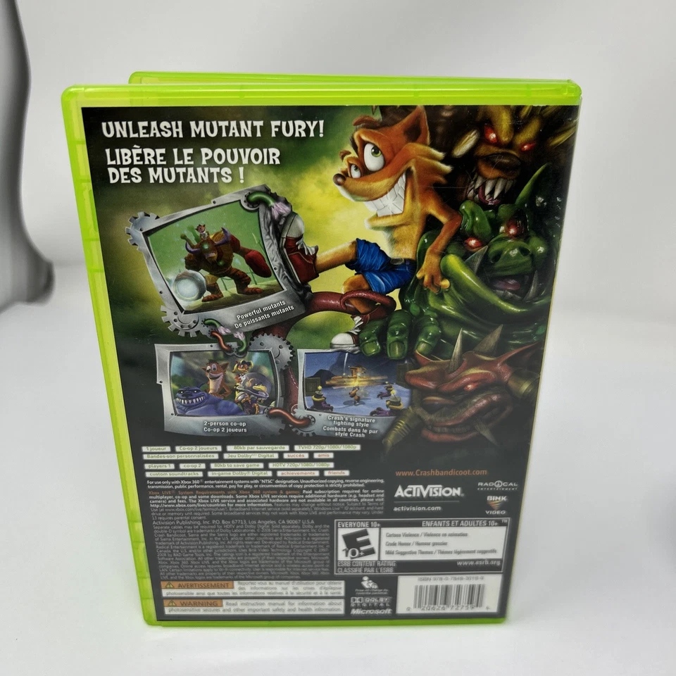 Crash Mind Over Mutant (Xbox 360, 2008) No Manual - Tested - Image 4 of 4