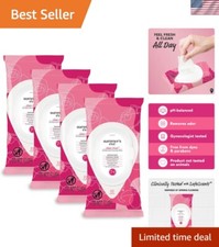 Natural Sheer Floral Feminine Wipes for Sensitive Skin - 4 Pack, 128 Total