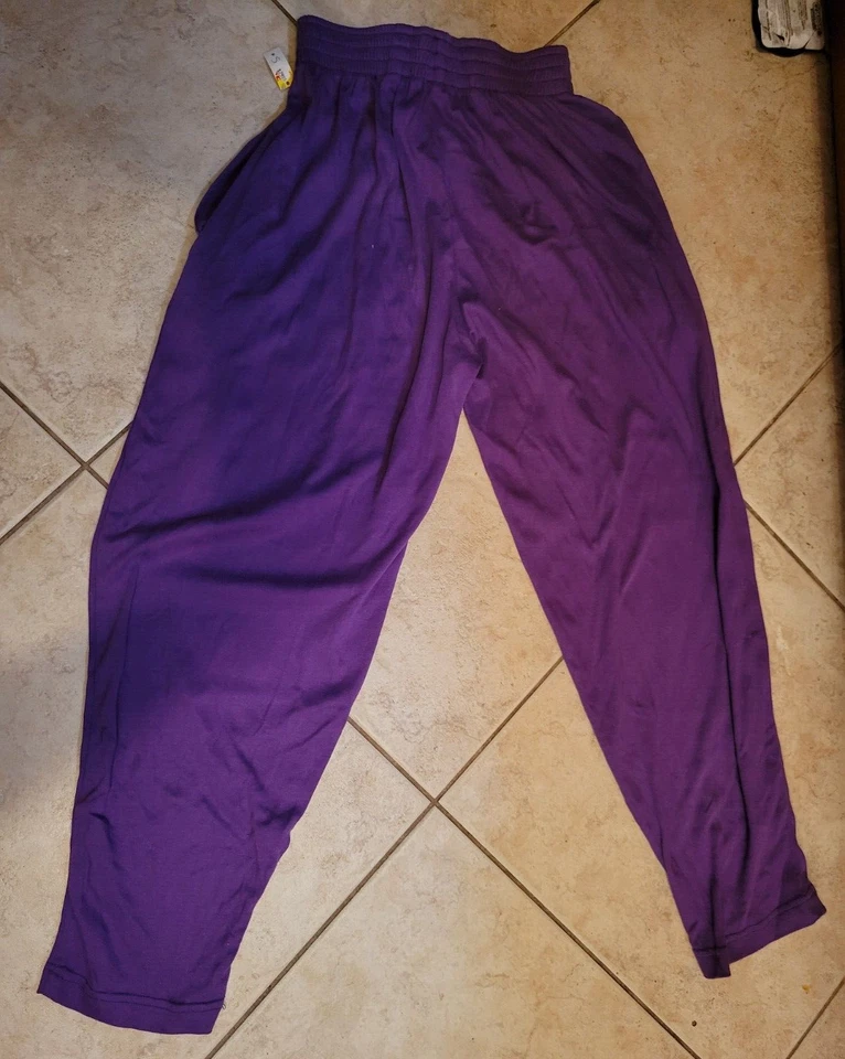 PANTALONES MUSCULARES HOLGADOS MORADOS/CULTURISTA/PARACAÍDAS/MC HAMMER AÑOS 80~EE. UU.~SÚPER RAROS Foto 3 de 4