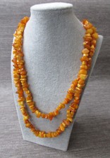 (E08) Echte Bernsteinkette Butterscotch/ Kette 120cm /Baltischer Bernstein