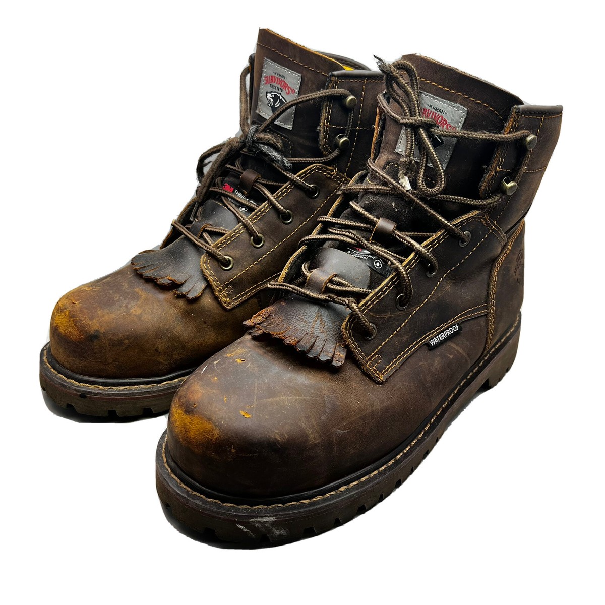 Herman Survivors Brown Leather Steel Toe Work Boots (Men's Size 11