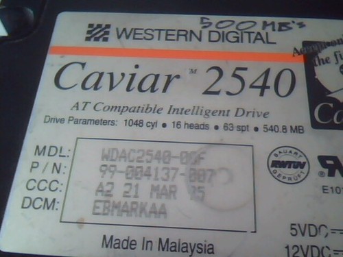 IDE Hard Disk Drive Western Digital Caviar 2540 WDAC2540-00F 99-004137-007 - Afbeelding 2 van 4