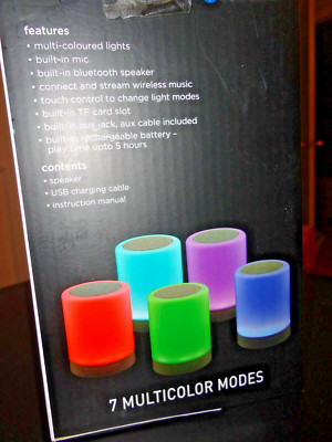 SOUNDLOGIC XT BLUETOOTH TOUCHLIGHT CONTRLOLLED COLOR CHANGING WIRELESS SPEAKER