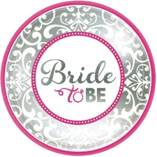 Amscan Party Bachelorette Engagement Classic Bride To Be Dessert Plates 8ct