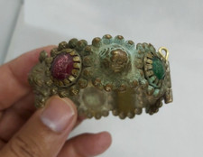 ANTIQUE AFRICAN MOROCCAN BRONZE BRACELET CUFF BERBER TRIBAL OLD BANGLE