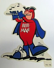 1970'S ANHEUSER-BUSH - BUDWEISER BUD MAN - PLAYING FLUTE - STICKER