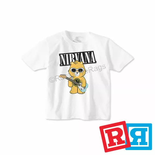 Nirvana Kurt Cobain Bear Boys T-Shirt Cotton Crew Top Toddler