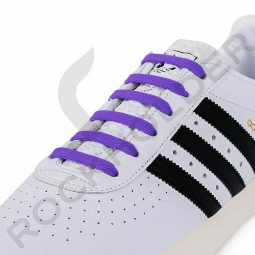 Silicone Elastic Shoelaces Rubber No Tie Shoe Lace Trainer Shoes Kids & Adult UK - Picture 38 of 63