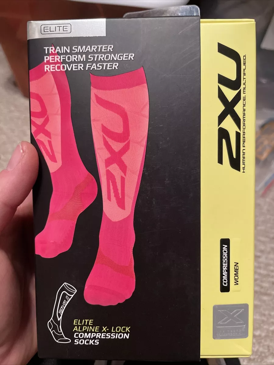 2XU Elite Alpine X-Lock Compression Socks Women's Medium Hot Pink